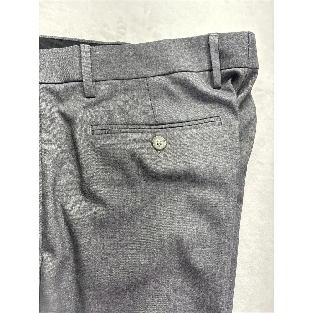 Banana Republic Tailored Trousers Men's Size 36x34 Gray Linen Blend Pants NWT